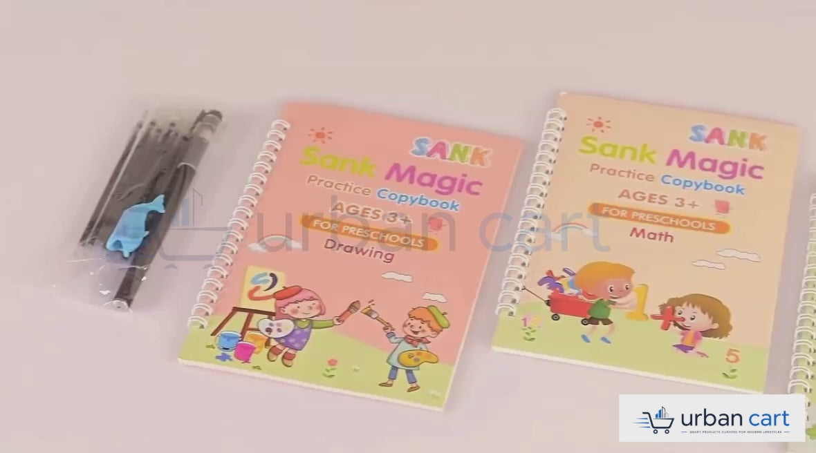 Magic Practice Copybook (4 BOOKS, 1 PEN, 1 GRIP, 10 REFILLS)- 50% OFF